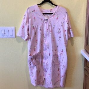 Floral Cotton medium Zip-Up Dress 100% Cotton pajamas z12